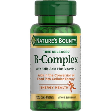 Nature's Bounty Vitamin B-Complex Tablets + Vitamin C for Energy Metabolism, 125 Ct