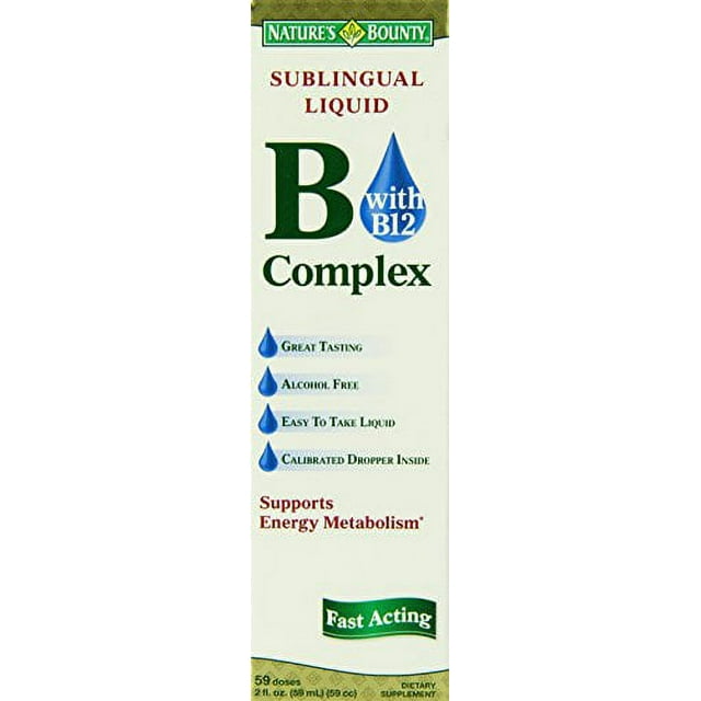 Nature's Bounty Vitamin B Complex with B12 Sublingual Liquid, 2 Ounce