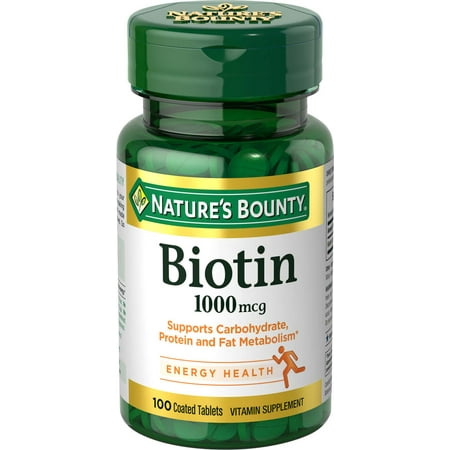 Nature's Bounty Vitamin B Supplements, Biotin 1000 mcg Tablets, 100ct