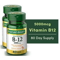 Nature's Bounty Vitamin B12 5000 mcg Tablets for Energy Metabolism, 40 Ct (Pack of 2)