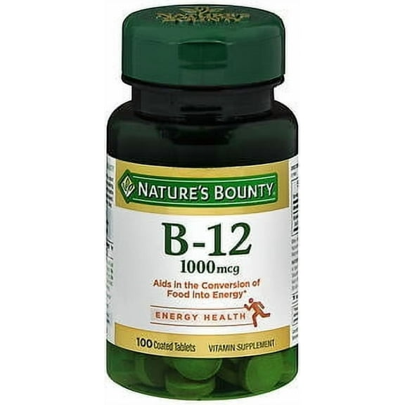 Nature's Bounty Vitamin B12 Coated Tablets, 1000 mcg, 100 Ct
