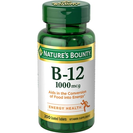 Nature’s Bounty Vitamin B12 Tablets, 1000 mcg, 200 Count