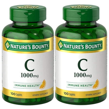 Nature's Bounty Vitamin C 1000 mg Immune Health Caplets 100 ea (Pack of 2)