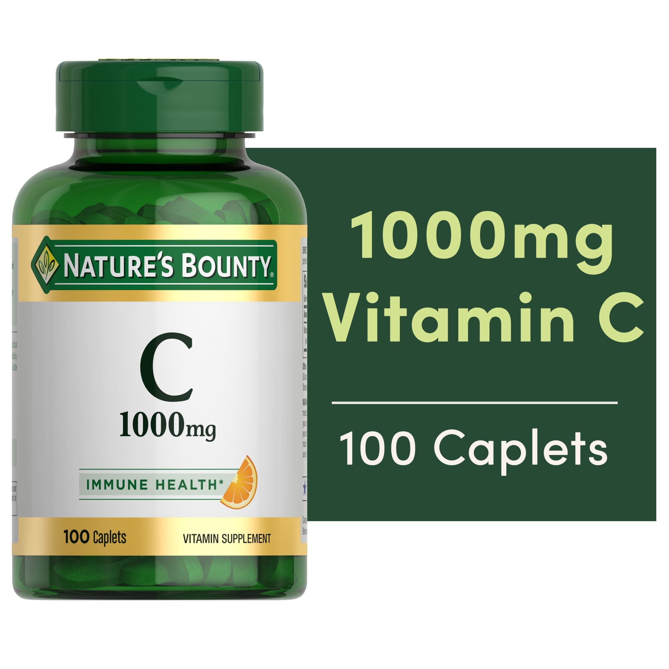 Natures Bounty Vitamin C 1000mg Caplets, Immune Support Anti