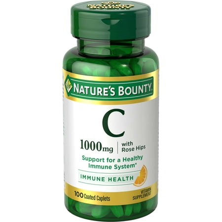 Nature’s Bounty Vitamin C + Rose Hips, 1000mg, 100 Coated Caplets
