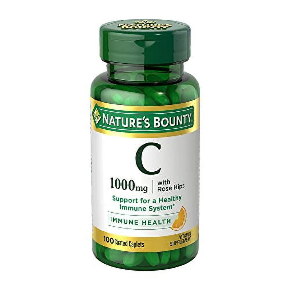 Natureâ€™s Bounty Vitamin C + Rose Hips, Immune Support, 1000mg, Coated