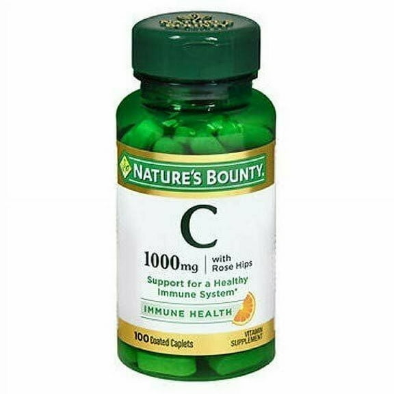 Nature's Bounty Vitamin C With Rose Hips Caplets, 1,000 Mg, 100 Ct, 3-Pack