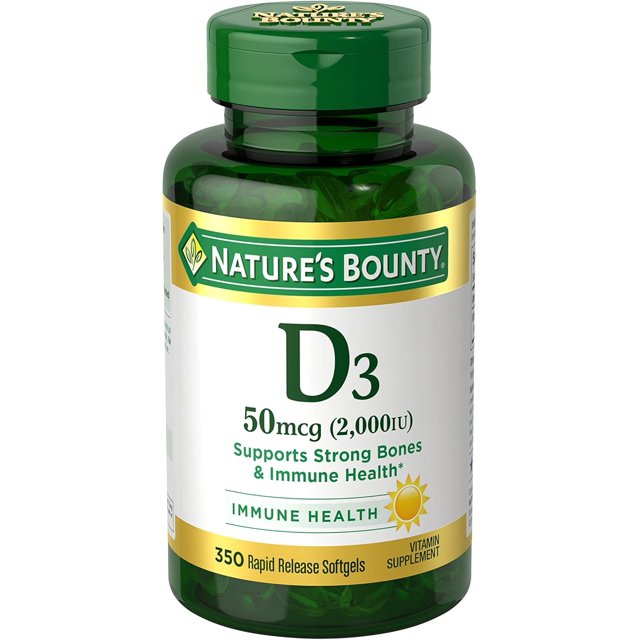 Nature's Bounty Vitamin D, Immune Support, Vitamin Supplement, 2000 IU