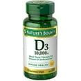 thumbnail image 1 of Nature's Bounty Vitamin D3-10,000 IU, 72 Rapid Release Softgels (Pack of 6), 1 of 6