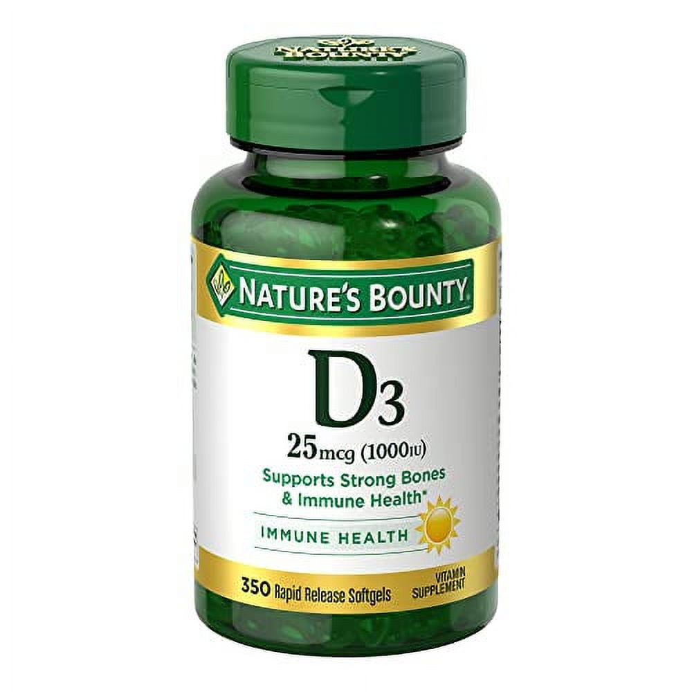 Nature's Bounty Vitamin D3 1000 IU Softgels, 350 Count