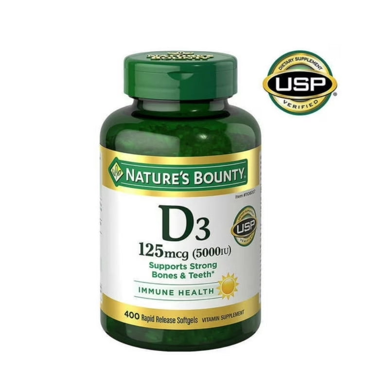 Nature's Bounty Vitamin D3 125 mcg, 400 Softgels