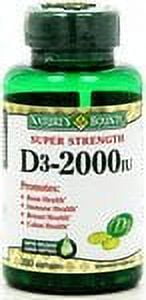 Nature's Bounty Vitamin D3 2000 IU, 240 Softgels