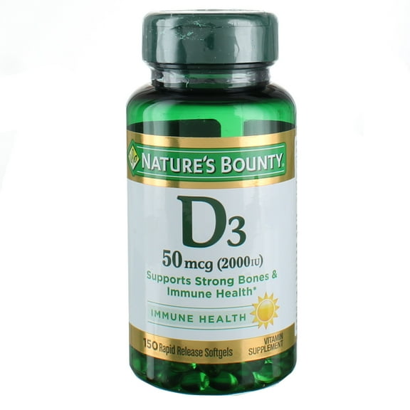 Nature's Bounty Vitamin D3 2000 IU Softgels 150 ea (Pack of 3)