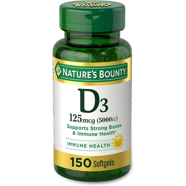 Nature's Bounty Vitamin D3, Immune and Bone Support, 5000IU, Rapid