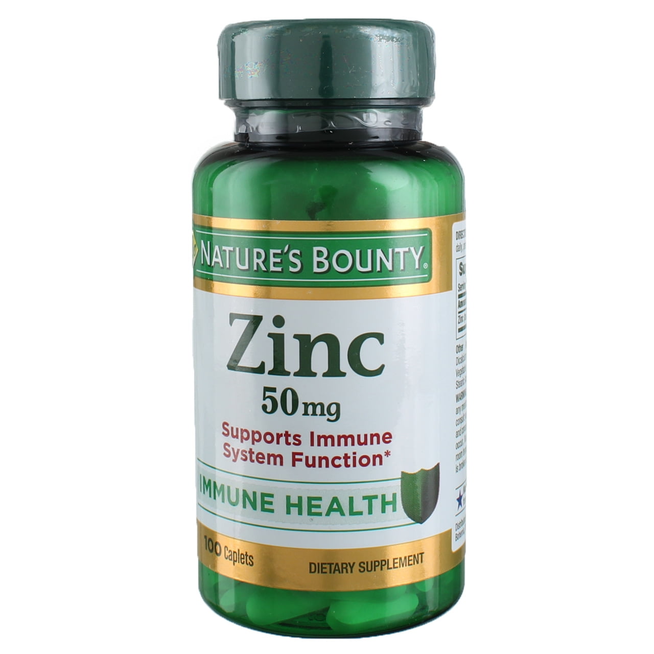 Nature's Bounty Immune Health Zinc Caplets, 50 mg, 100 Ct (6 pack) (Bundle)