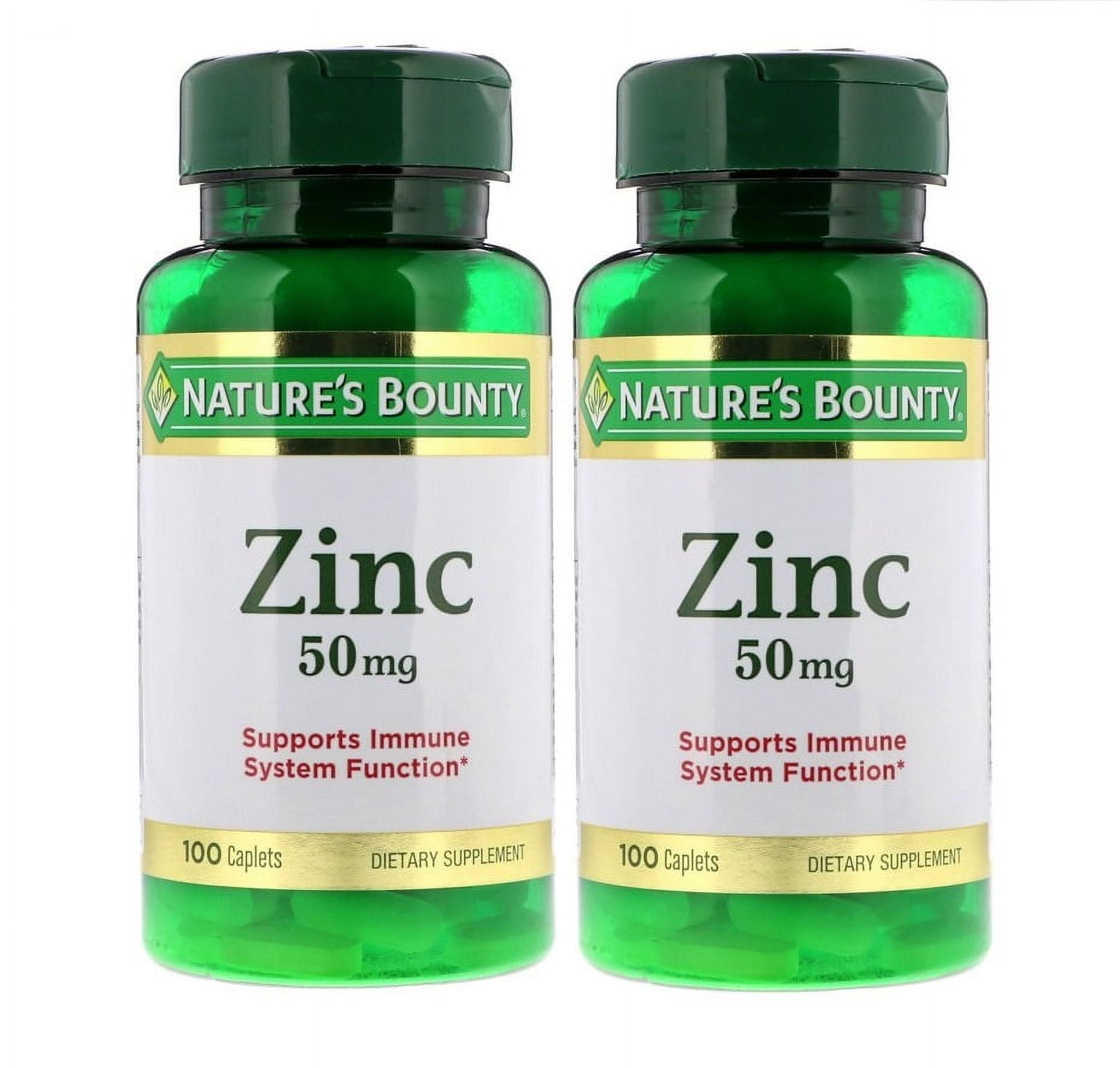 Nature's Bounty Zinc, 50mg 100 ct (2 Pack)