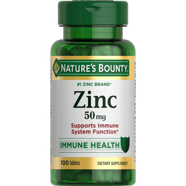 Nature’s Bounty Zinc, Immune Support, Dietary Supplement, 50 mg, 100 Caplets