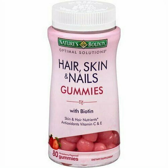 Nature's Br& Bounty Optimal Solutions Hair Skin Nails Gummies 80 Ct 3 Pack