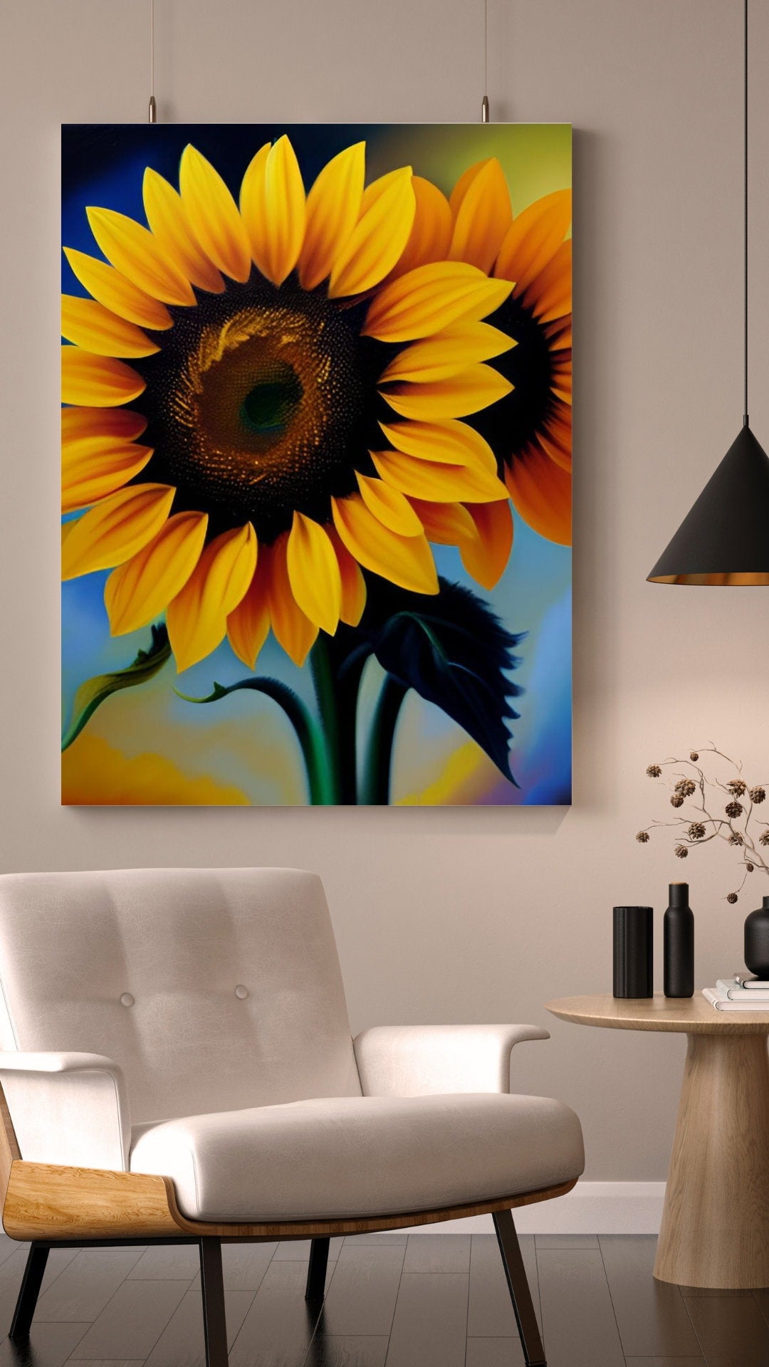Nature's Cheerleader Blooming Sunflower Canvas Wall Art