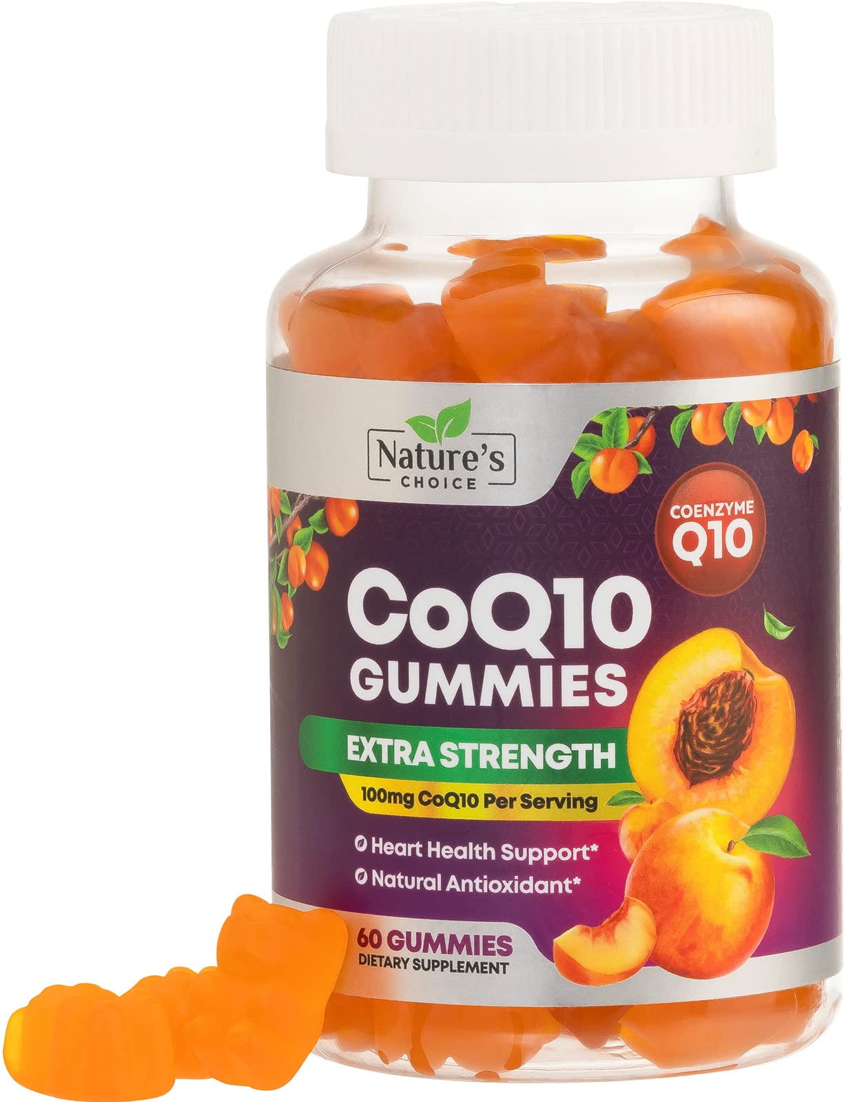 Nature's CoQ10 Gummies 100 mg, Coenzyme Q10 (Ubiquinone) Max Absorption