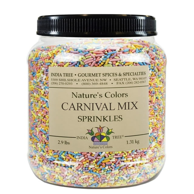 Nature's Colors Carnival Mix Sprinkles, 2.9Pound Jar, Naturally