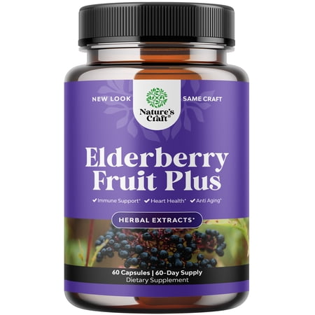 Nature’s Craft Black Elderberry Capsules Antioxidant Supplement - 60 Capsules