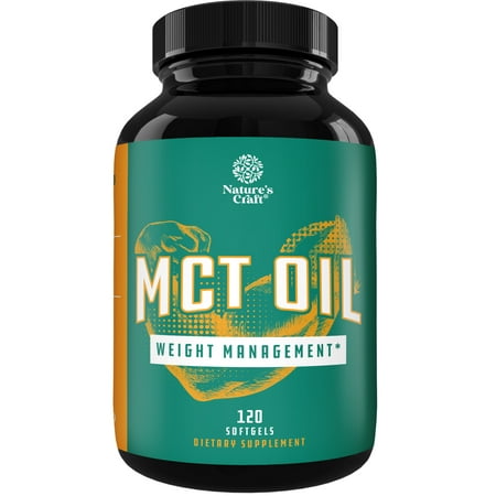 Nature's Craft C8 MCT Oil Pills 2000mg from Pure Coconut Oil - Keto Pills 60 Servings