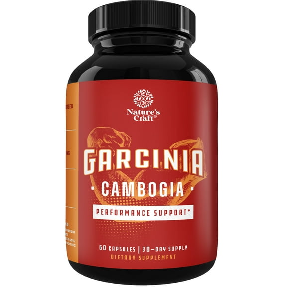 Nature's Craft Garcinia Cambogia Extract Supplement - Natural Garcinia Cambogia Supplements with 60% HCA - Energy Boost