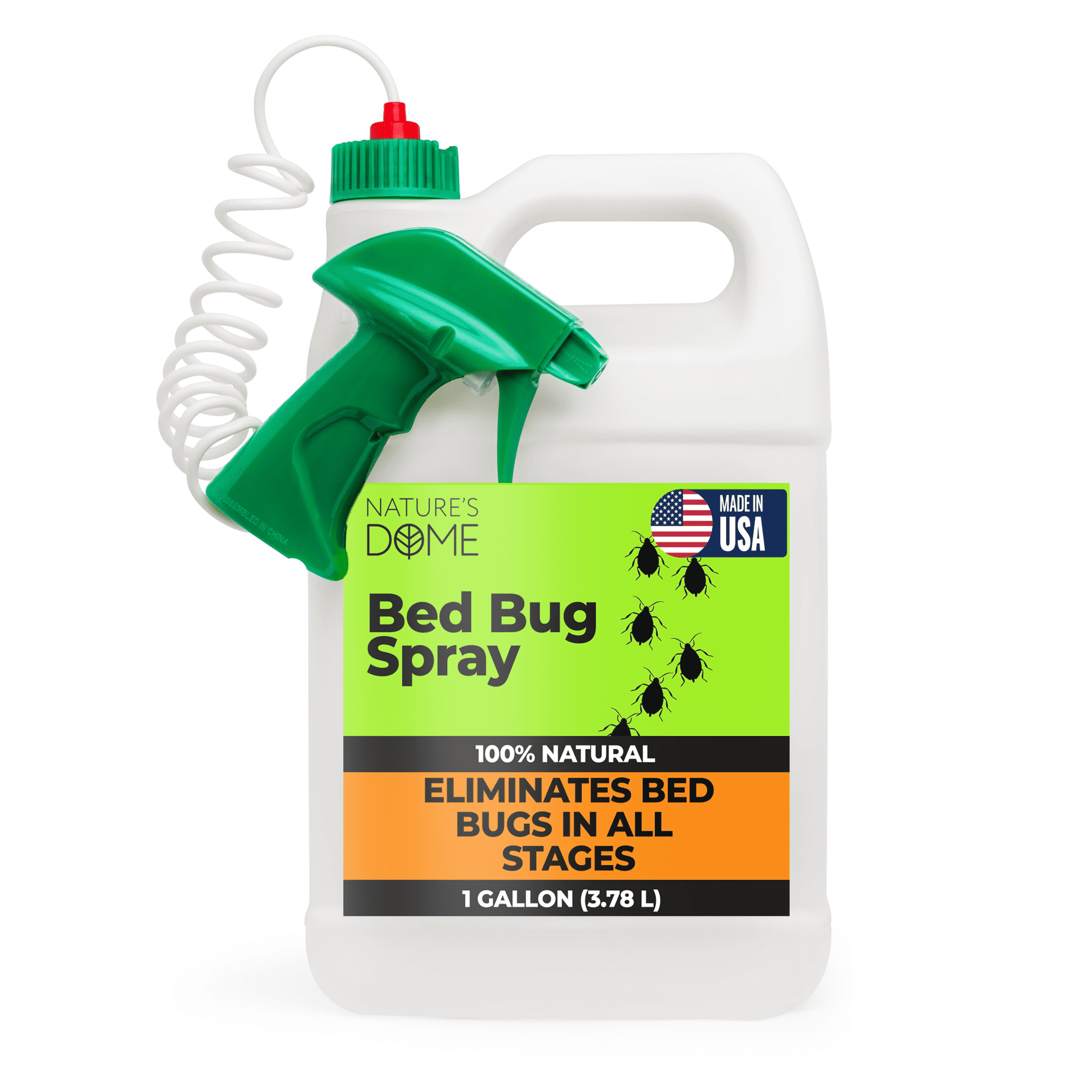 Nature's Dome Bed Bug Spray 1 Gallon | Natural Mite Killer Destroys Eggs for Indoor Use | Eco-Friendly Bed Bug Killer Spray for Flies | Long-Lasting 24 Hours Protection | Safe for Pets and Kids