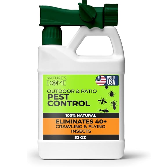 Nature’s Dome Outdoor Bug Spray – Flea, Tick & Mosquito Yard Treatment – Plant-Based Insect Killer & Repellent with Essential Oils – Safe for Pets, Kids & Plants – 32 oz Ready-to-Use