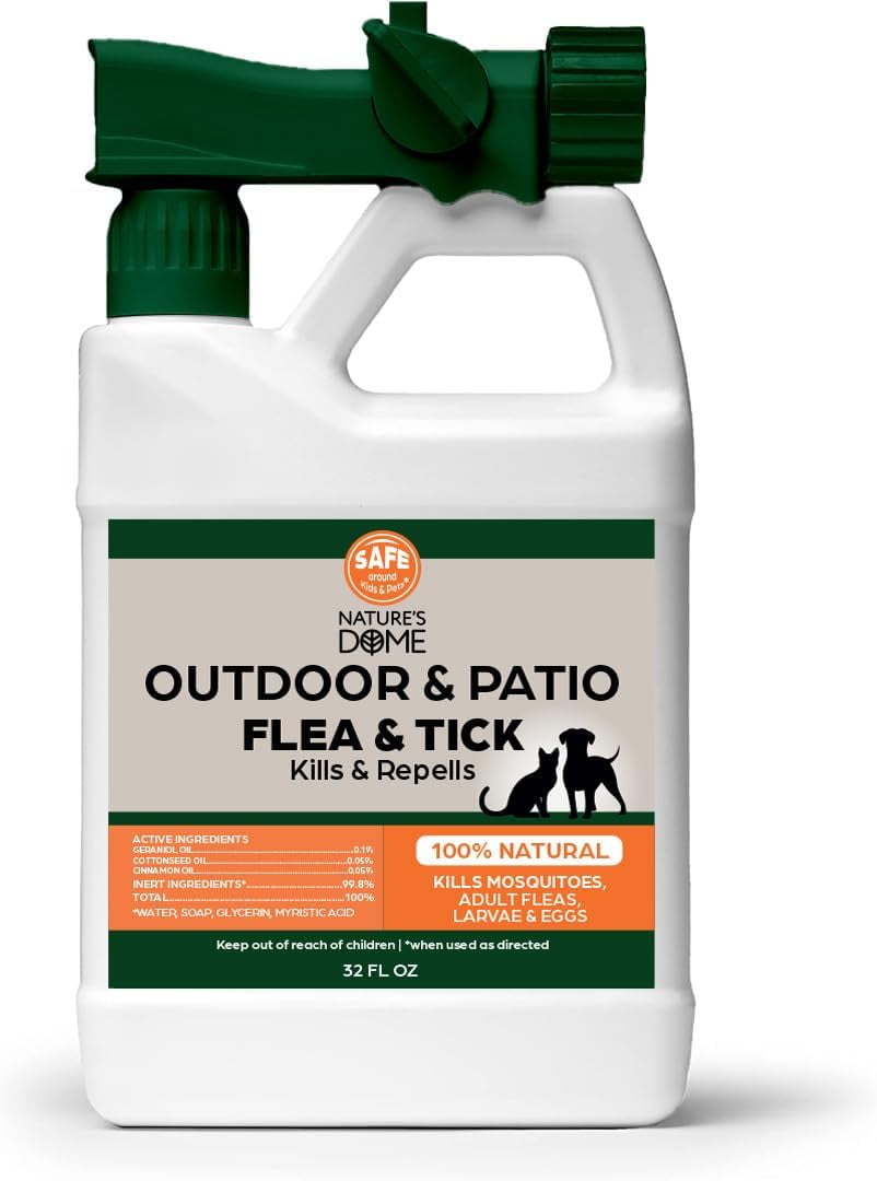 Nature’s Dome Outdoor Flea & Tick Spray – 32 oz Hose-End Yard Treatment ...