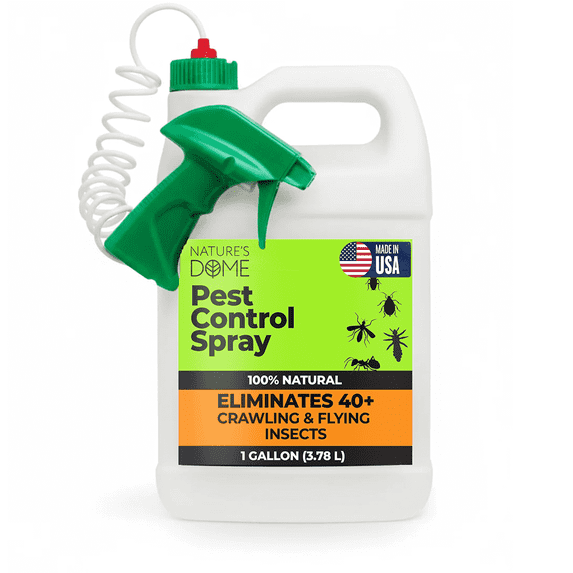Nature’s Dome Pest Control Spray 1 Gallon | 100% Natural Ant Killer & Bug Spray for Indoor & Outdoor Use | Eco-Friendly Bug Spray for Flea, Ticks, Ant & Mosquitos | Safe for Pets and Kids