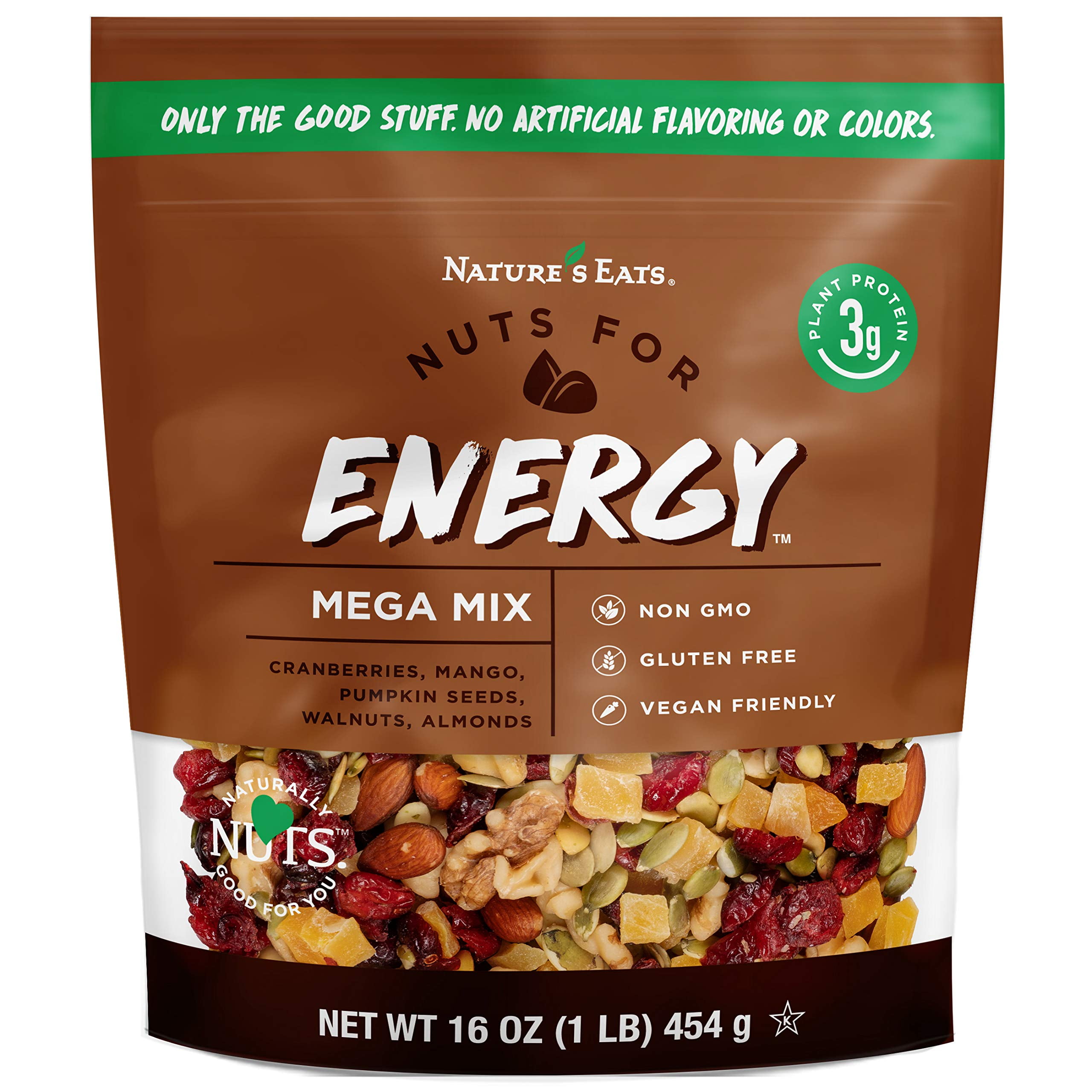 Nature's Eats Nuts for IRF13 Energy Mega Trail Mix, Oz Assorted 16 Ounce