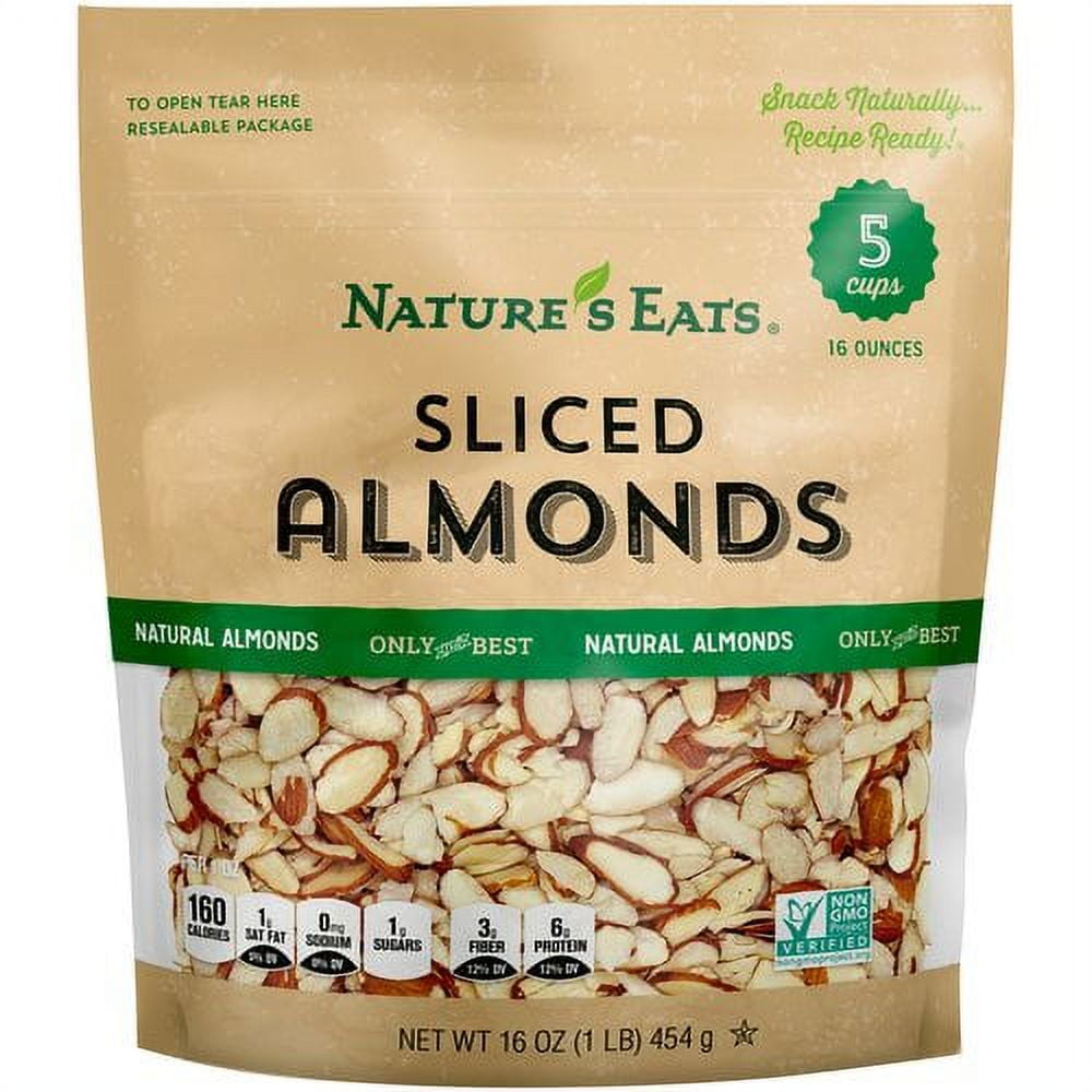 Nature's Eats Sliced Almonds, 16 oz, Gluten Free, Non-GMO Verified