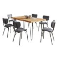 thumbnail image 1 of Nature's Edge 60" Seven Piece Modern Dining Set with Upholstered Contemporary Chairs - Natural and Grey, 1 of 11
