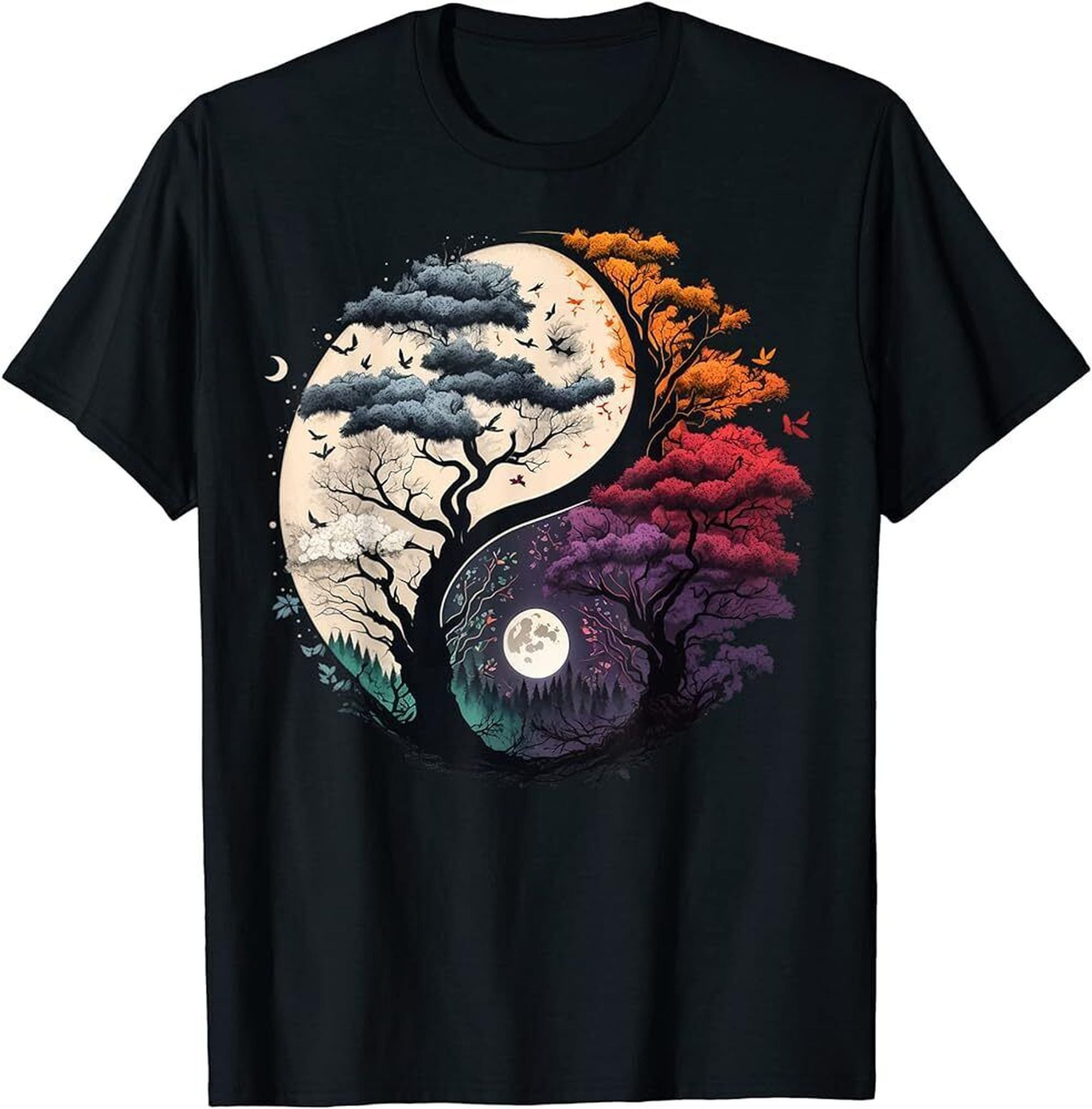 Nature's Equilibrium: Tree of Life and Yin Yang Harmony T-Shirt ...