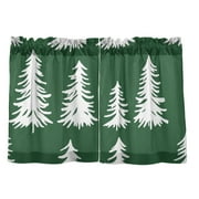 Natures Evergreens 27x24 Linen Look Cafe Curtain Set with Privacy and UV Protection
