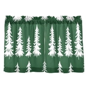 Natures Evergreens Kitchen Curtains Tier Set 27x24 Inch 2 Panels Semi Sheer Light Filtering Privacy UV Protection