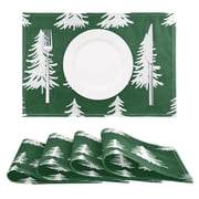 Natures Evergreens Reversible Placemat Non Slip Coffee Mat 18x12 Inch for Dining, Kitchen, Coffee