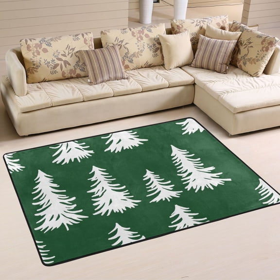 Nature's Evergreens Soft Polyester Area Rug 72''x48'', Non Slip, Memory Foam, Water Absorbent