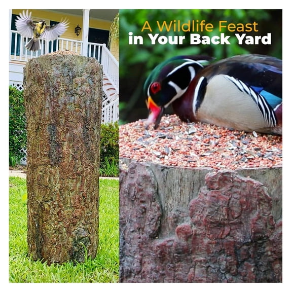 Nature's Feast Wild , Squirrel & Critter Feeder. Tree Stand Buffet for Nature Lovers. Woodland Farmhouse Large Patio & Garden Platform.