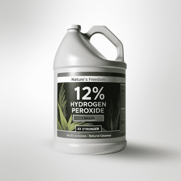 Nature’s Freedom 12% Hydrogen Peroxide Concentrate 4X Powerful Multi-Purpose Cleaner for Home, Laundry, Kitchen, Bath, Garden & Water Treatment - 1 Pack