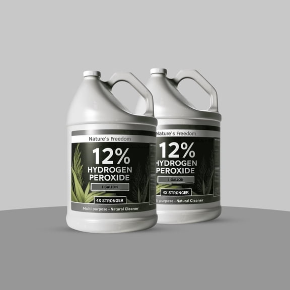 Nature's Freedom 12% Hydrogen Peroxide Concentrate, Food Grade Household Cleaner, H2O2 & Purified Water Only, 2 Pack
