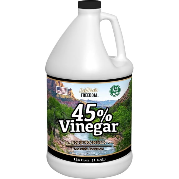 Nature's Freedom 45% Concentrated Vinegar Cleaning Solution, Multi-Purpose Household Cleaner, 1 Gallon
