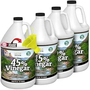 Nature's Freedom 45% High Strength Vinegar, 4 Gallons - Dilutes to 36 Gallons - 9X Strength Multi-Purpose Solution