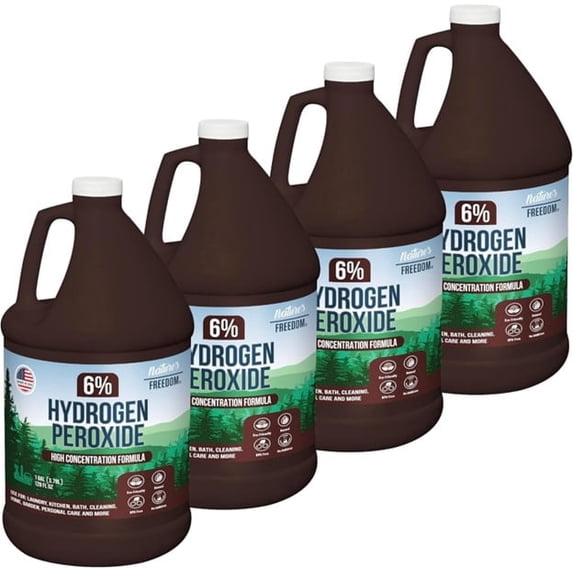 Nature's Freedom 6% Hydrogen Peroxide Concentrate, Food Grade Household Cleaner, 4 Gallons