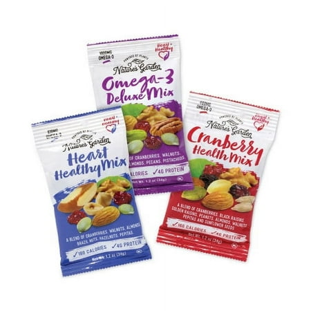 New Nature's Garden Healthy Trail Mix Snack Packs, 1.2 oz Pouch, 50 Pouches/Carton Ships in 1-3 Business Days