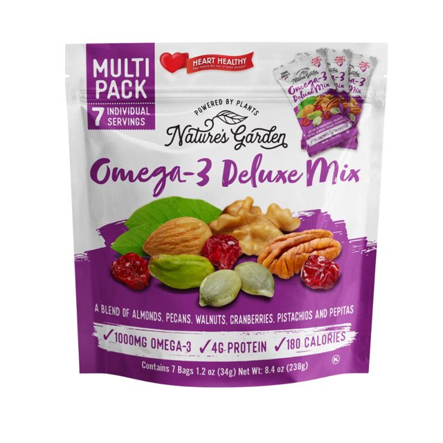 Nature's Garden Omega 3 Deluxe Mix Trail Mix, Deluxe Mix Nuts, Heart