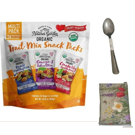 Nature's Garden Organic Trail Mix Snack Packs, Variety Pack, 1.2 oz, 24-countAlong with Spoon and Tissue