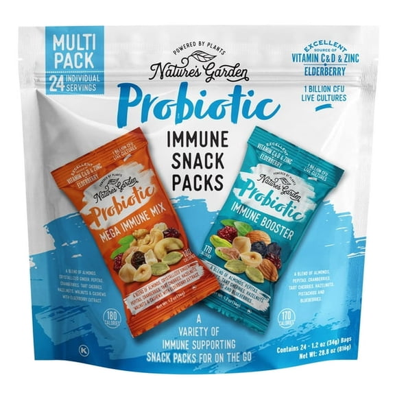 Nature's Garden Probiotic Immune Booster Trail Mix, Variety Pack, 1.2 oz., 24 pk.